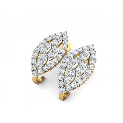 Fay Diamond Earrings Half Bali in 14k hallmarked Gold